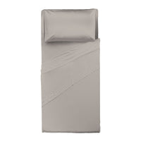 Happidea Completo Letto Singolo in Cotone Tinta Unita Sabbia