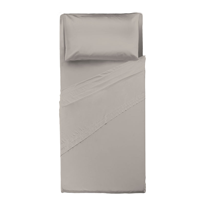 Happidea Completo Letto Singolo in Cotone Tinta Unita Sabbia