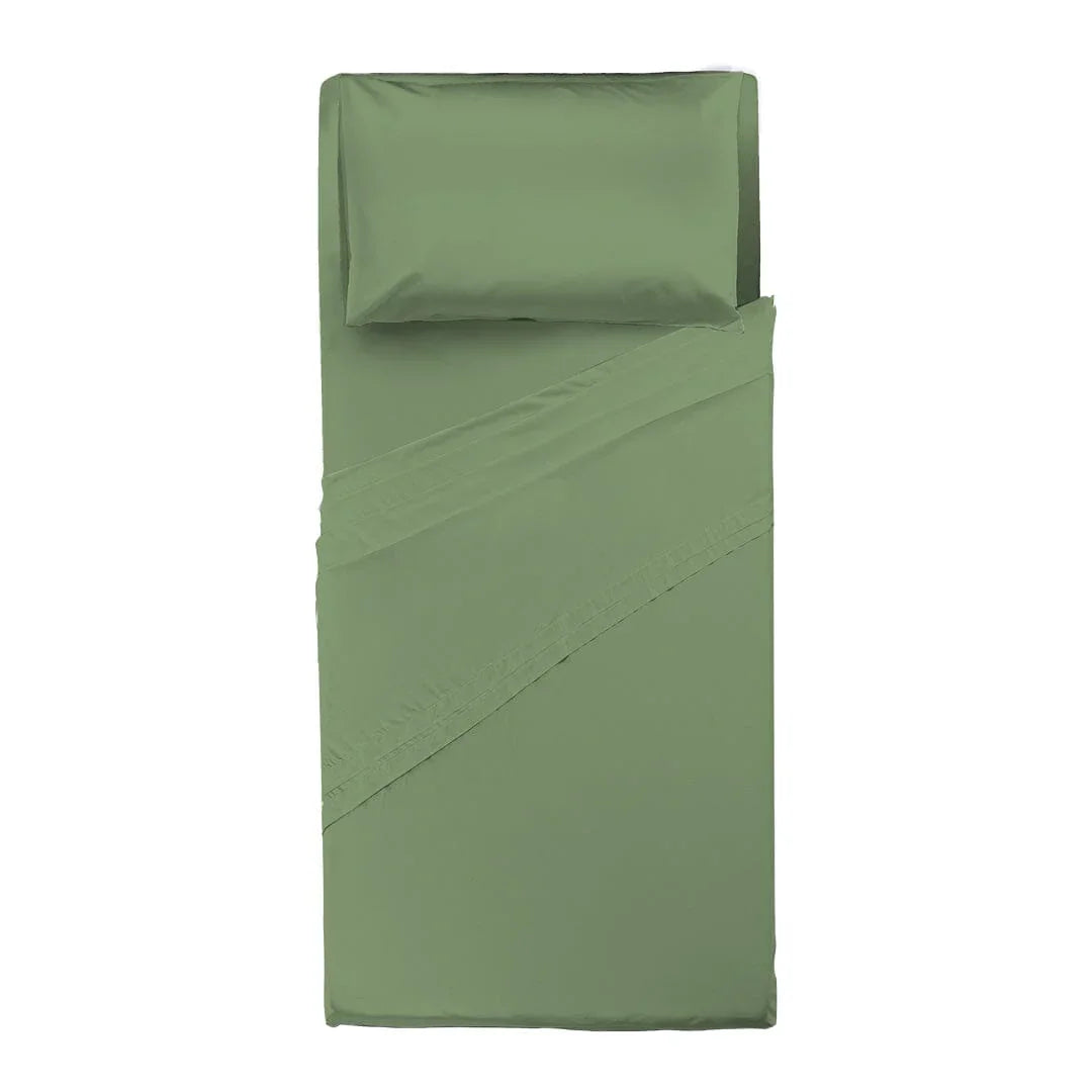 Completo Letto Singolo in Cotone - Tinta Unita Verde - Amo La Casa Shop