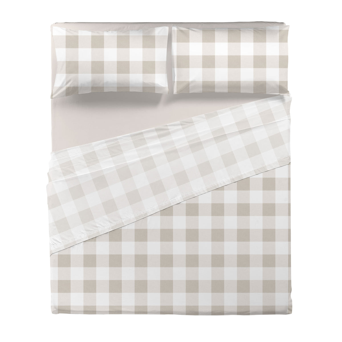 Completo Letto Matrimoniale in Cotone con Stampa - Fantasia Secret Garden Leonard Beige
