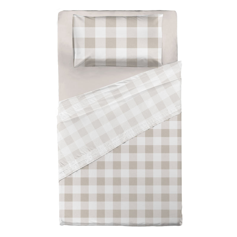 Completo Letto Piazza e Mezza in Cotone con Stampa - Fantasia Secret Garden Leonard Beige