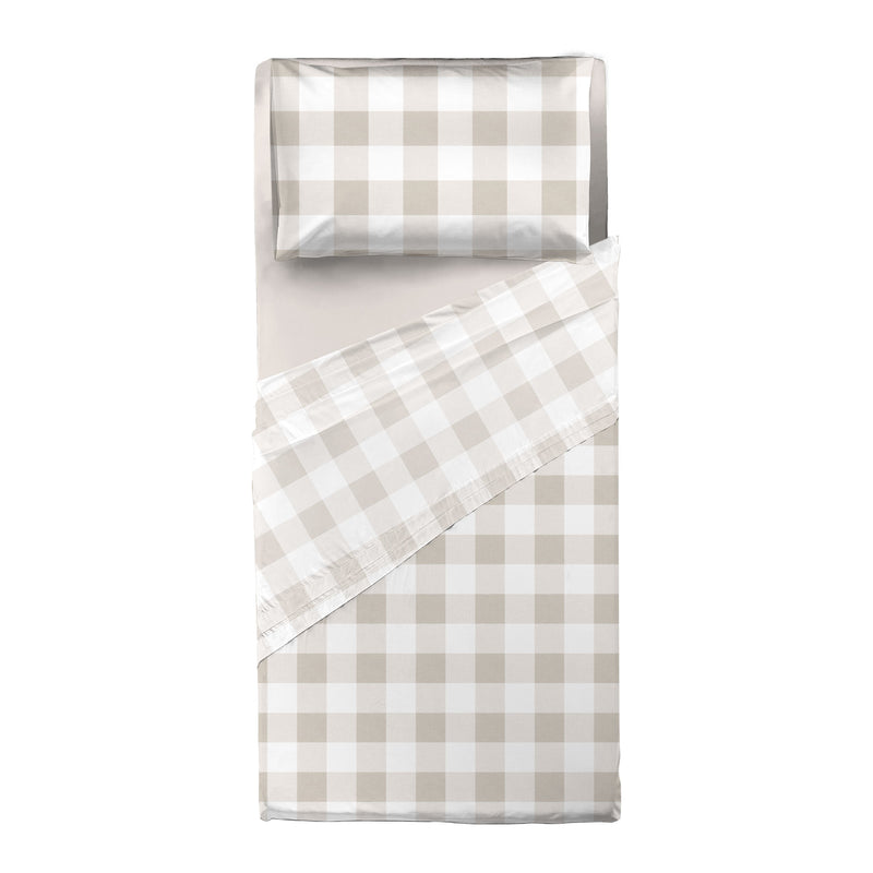 Completo Letto Singolo in Cotone con Stampa - Fantasia Secret Garden Leonard Beige