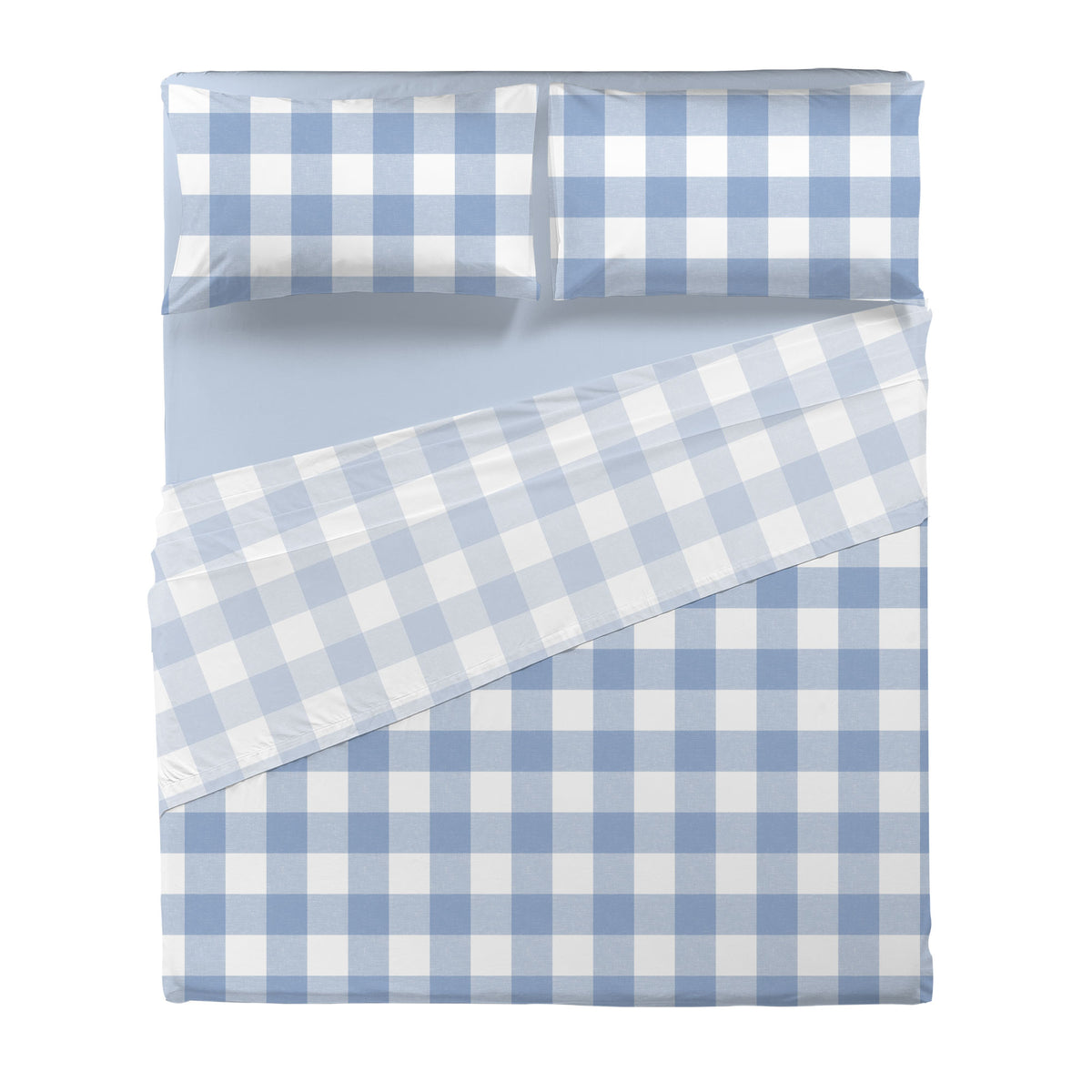 Completo Letto Matrimoniale in Cotone con Stampa - Fantasia Secret Garden Leonard Light Blue