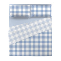 Completo Letto Matrimoniale in Cotone con Stampa - Fantasia Secret Garden Leonard Light Blue