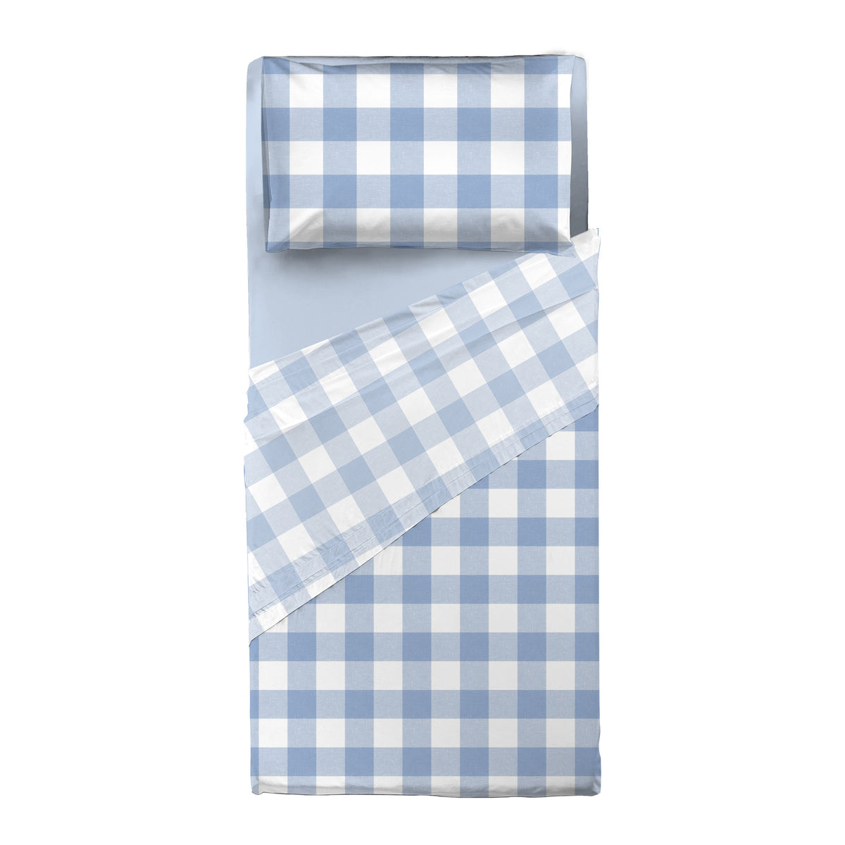 Completo Letto Singolo in Cotone con Stampa - Fantasia Secret Garden Leonard Light Blue
