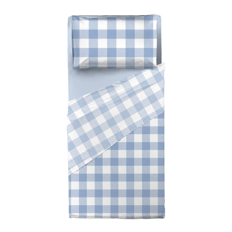 Completo Letto Singolo in Cotone con Stampa - Fantasia Secret Garden Leonard Light Blue