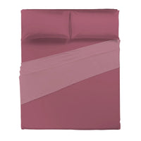 Completo Letto Matrimoniale in Cotone - Tinta Unita Burgundy - Amo La Casa Shop