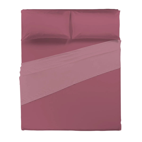 Completo Letto Matrimoniale in Cotone - Tinta Unita Burgundy - Amo La Casa Shop