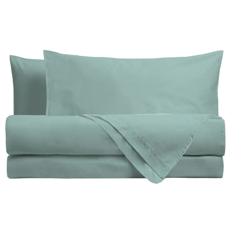 Completo Letto Matrimoniale in Cotone - Tinta Unita Verde Chiaro - Amo La Casa Shop