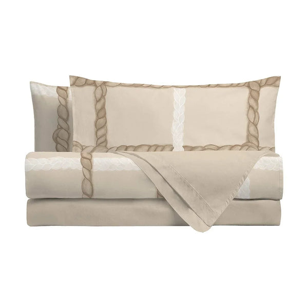 THUN® Completo Letto Singolo con Stampa Digitale - Fantasia Abbracciami Treccia Beige - Amo La Casa Shop