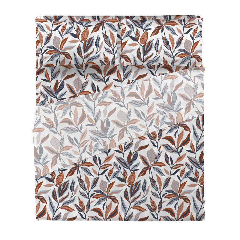 Completo Letto Matrimoniale Softy Yarn con Stampa - Fantasia Constance Blue