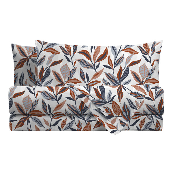 Completo Letto Matrimoniale Softy Yarn con Stampa - Fantasia Constance Blue
