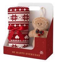 Set Coperta + Decorazione Jolly Gift 120x160 cm Gingerbread Man Red