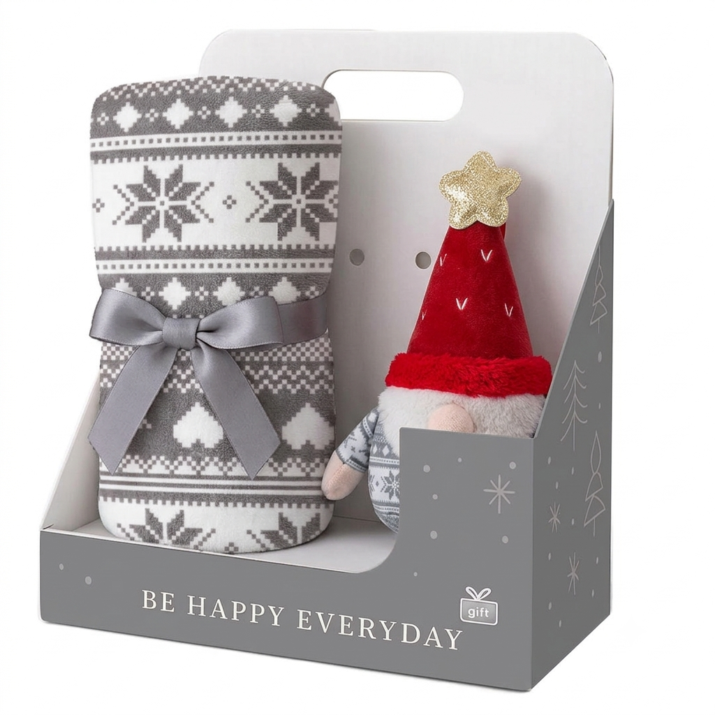 Set Coperta + Decorazione Jolly Gift 120x160 cm Gnome Taupe