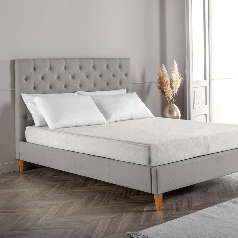 EasyDream Coprimaterasso Matrimoniale in Spugna Impermeabile Tinta Unita Optical White
