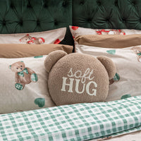 Parure Copripiumino Piazza e Mezza in Cotone con Stampa  - Fantasia Softy Bear Orsetti Red
