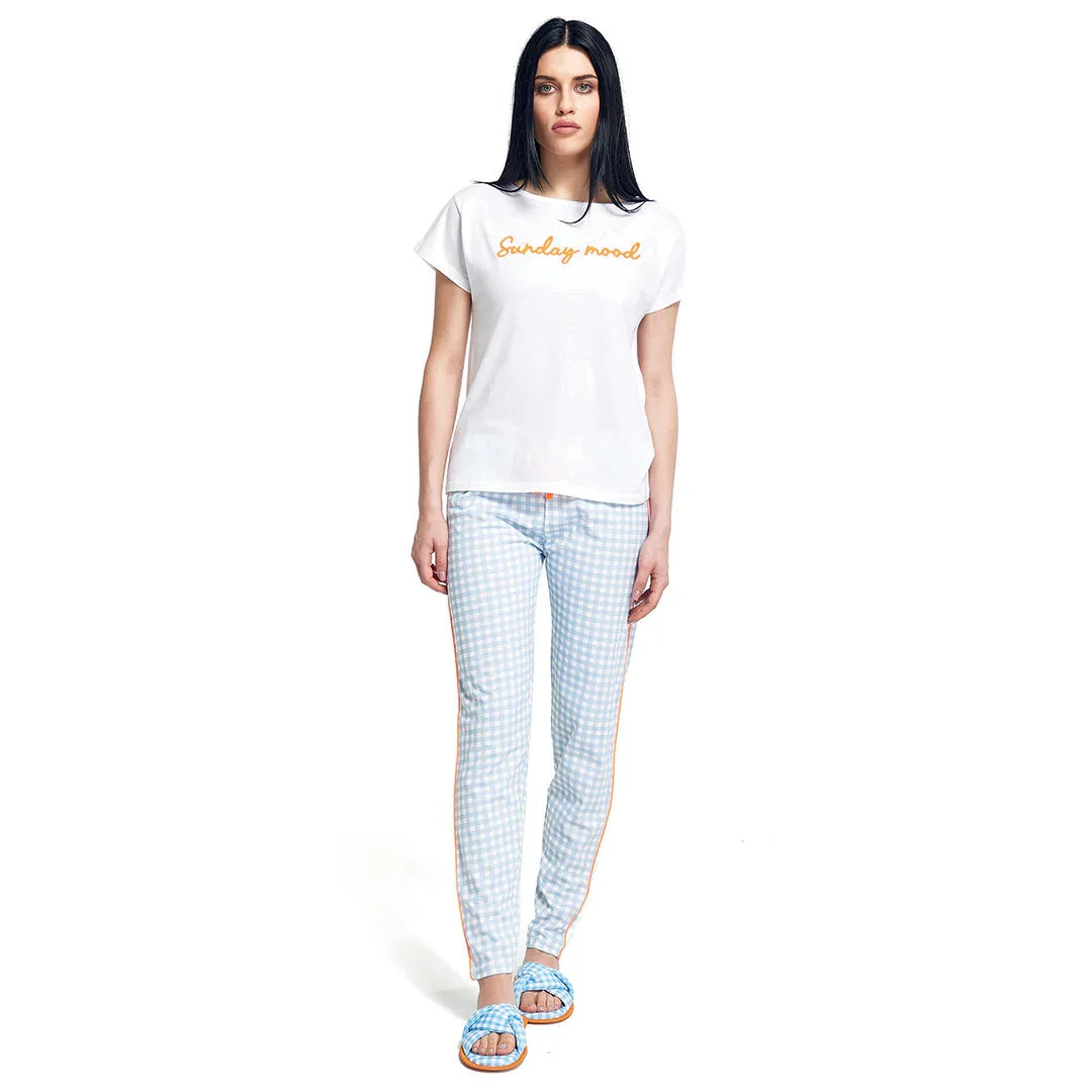 Pigiama Lungo da Donna Chilling Sunday Dana Blu - Amo La Casa Shop