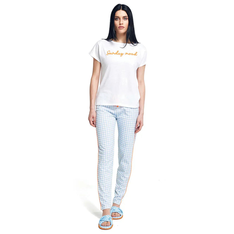 Pigiama Lungo da Donna Chilling Sunday Dana Blu - Amo La Casa Shop