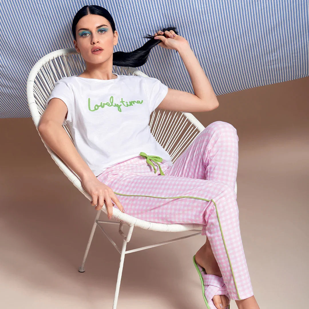 Pigiama Lungo da Donna Chilling Sunday Dana Rosa - Amo La Casa Shop
