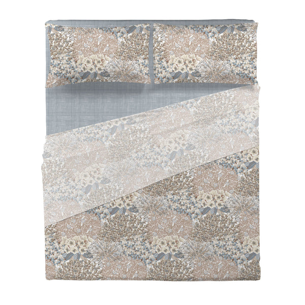 Di Maestro Completo Letto Stampato  Matrimoniale Danielle Light Blue