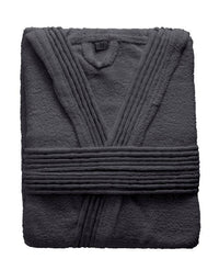 LUXURY COLLECTION DI MAESTRO Accappatoio in Puro Cotone con Cappuccio - Tinta Unita Antracite - Amo La Casa Shop