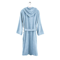 LUXURY COLLECTION DI MAESTRO Accappatoio in Puro Cotone con Cappuccio - Tinta Unita Azzurro - Amo La Casa Shop
