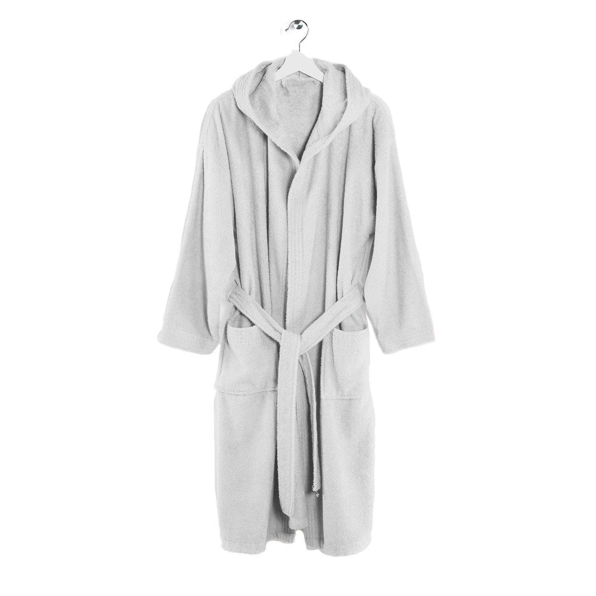 LUXURY COLLECTION DI MAESTRO Accappatoio in Puro Cotone con Cappuccio - Tinta Unita Bianco - Amo La Casa Shop