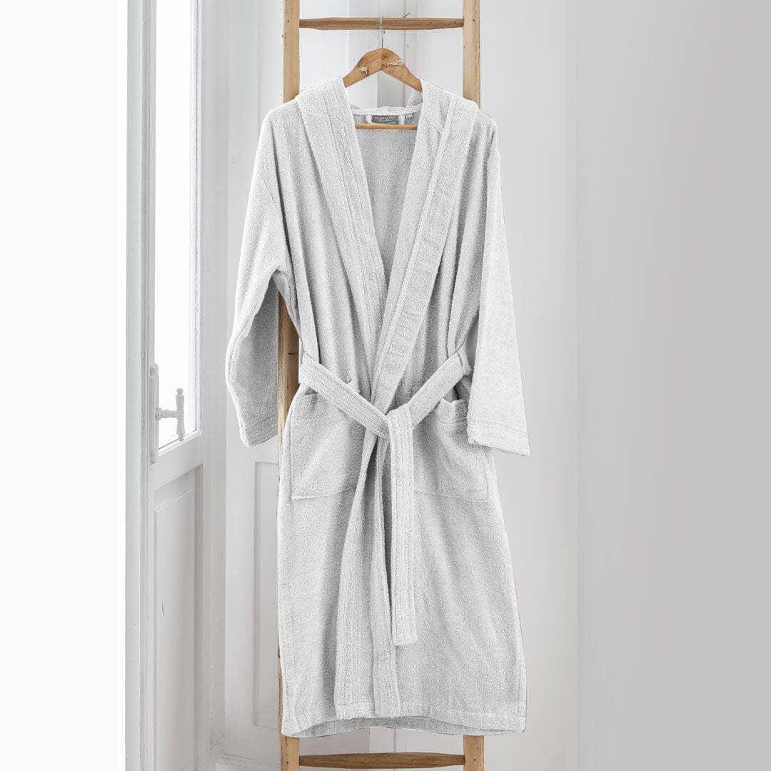 LUXURY COLLECTION DI MAESTRO Accappatoio in Puro Cotone con Cappuccio - Tinta Unita Bianco - Amo La Casa Shop