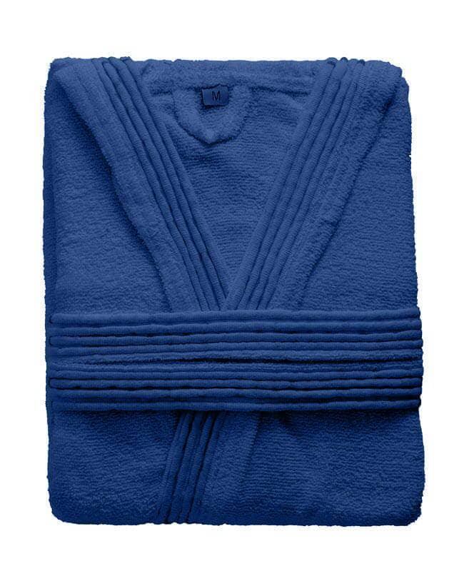LUXURY COLLECTION DI MAESTRO Accappatoio in Puro Cotone con Cappuccio - Tinta Unita Blu - Amo La Casa Shop