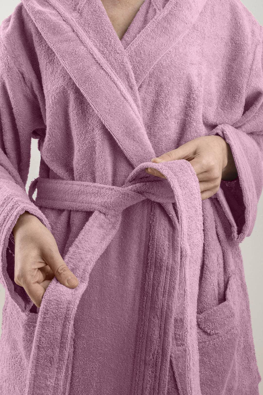 LUXURY COLLECTION DI MAESTRO Accappatoio in Puro Cotone con Cappuccio - Tinta Unita Fucsia - Amo La Casa Shop