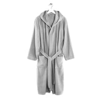 LUXURY COLLECTION DI MAESTRO Accappatoio in Puro Cotone con Cappuccio - Tinta Unita Grigio - Amo La Casa Shop