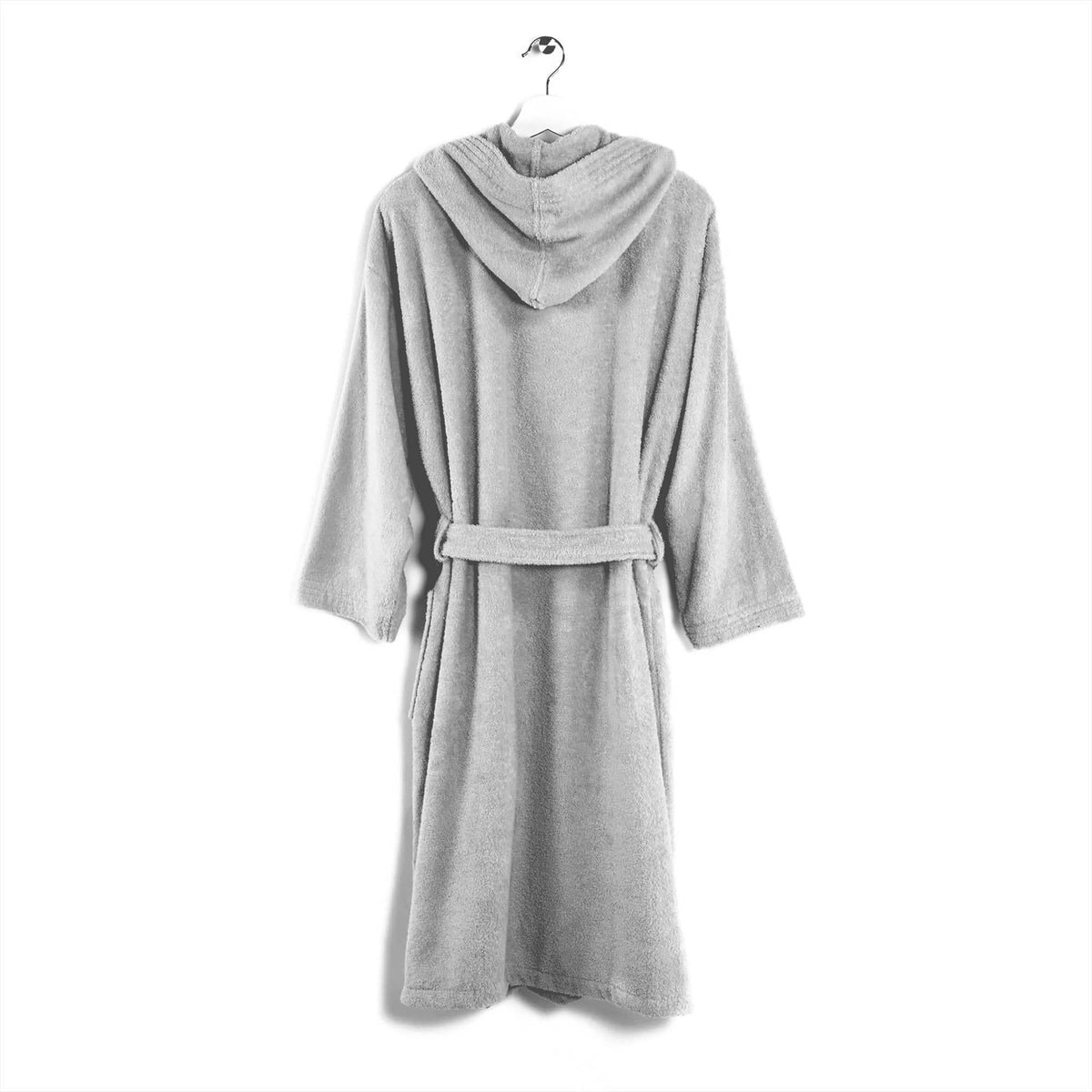 LUXURY COLLECTION DI MAESTRO Accappatoio in Puro Cotone con Cappuccio - Tinta Unita Grigio - Amo La Casa Shop