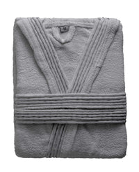 LUXURY COLLECTION DI MAESTRO Accappatoio in Puro Cotone con Cappuccio - Tinta Unita Grigio - Amo La Casa Shop