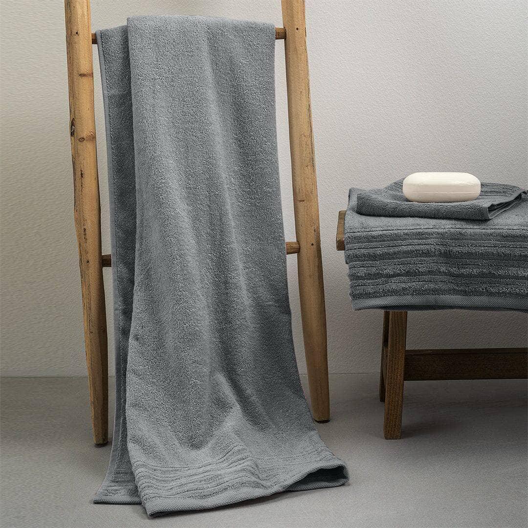 LUXURY COLLECTION DI MAESTRO Asciugamano Telo Doccia in Spugna 90x140 Tinta Unita Grigio - Amo La Casa Shop