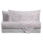 LUXURY COLLECTION DI MAESTRO Completo Letto Matrimoniale in Cotone 144 Fili con Stampa - Fantasia Ginevra Rosa - Amo La Casa Shop