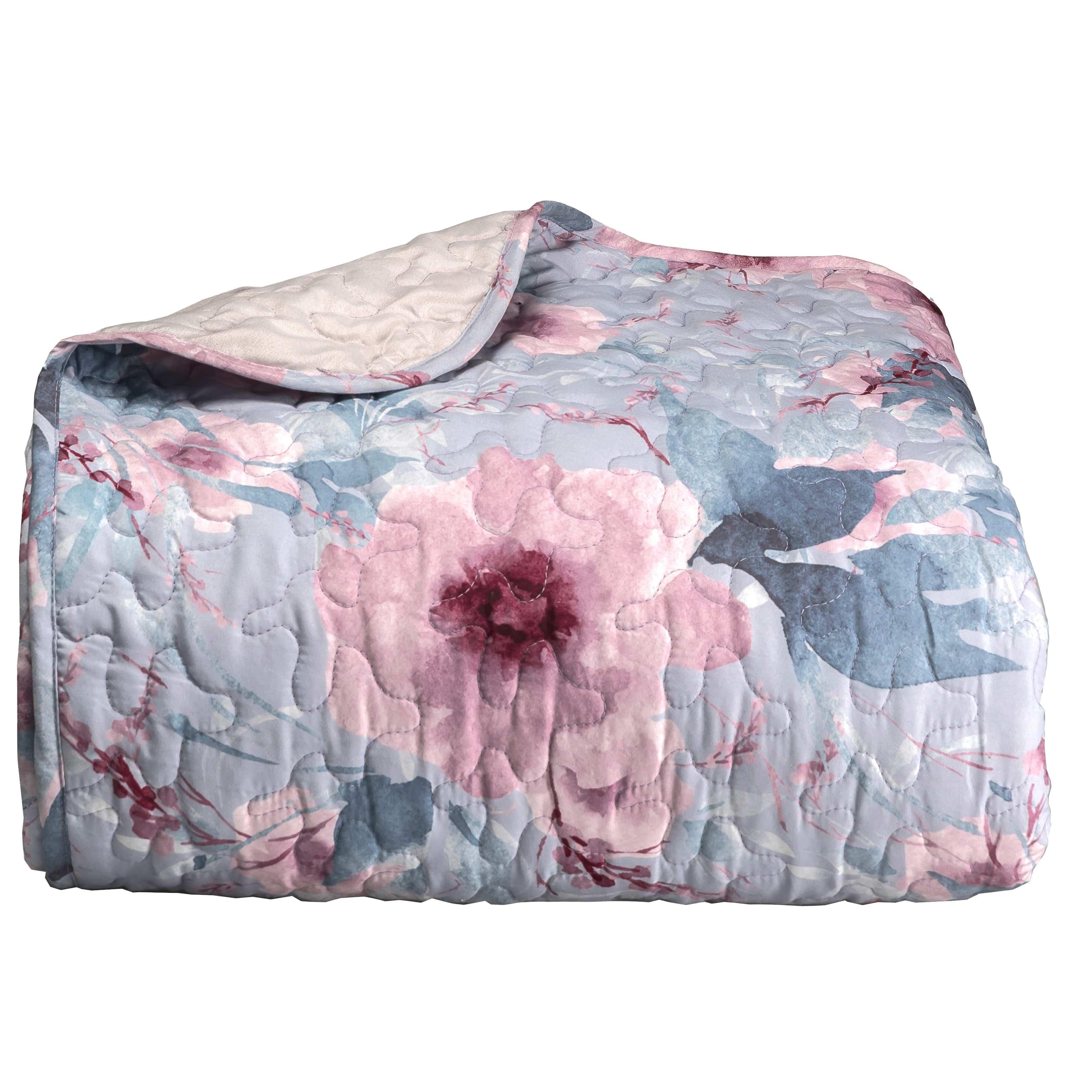 LUXURY COLLECTION DI MAESTRO Trapuntino Matrimoniale 250x250 con Stampa - Fantasia Babette Blu - Amo La Casa Shop