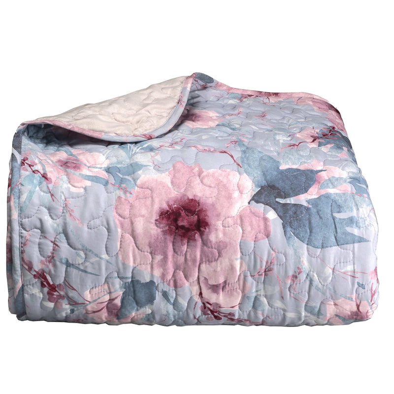 LUXURY COLLECTION DI MAESTRO Trapuntino Matrimoniale 250x250 con Stampa - Fantasia Babette Blu - Amo La Casa Shop