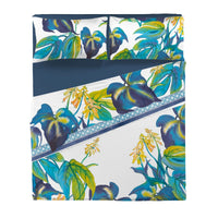 Completo Letto Copriletto Matrimoniale in Cotone con Stampa Digitale - Fantasia Dominica Blu - Amo La Casa Shop