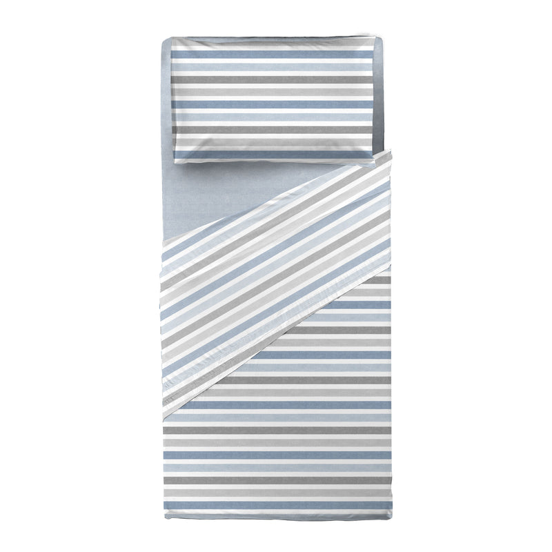 Completo Letto Singolo Basic - Fantasia Edwin Blue