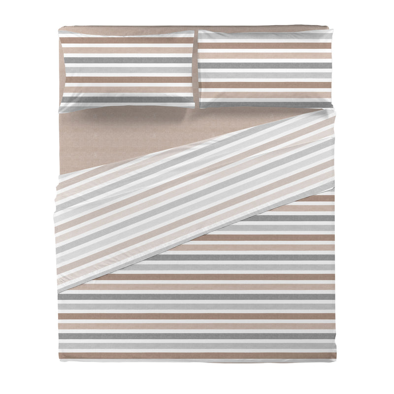 Completo Letto Matrimoniale Basic - Fantasia Edwin Beige
