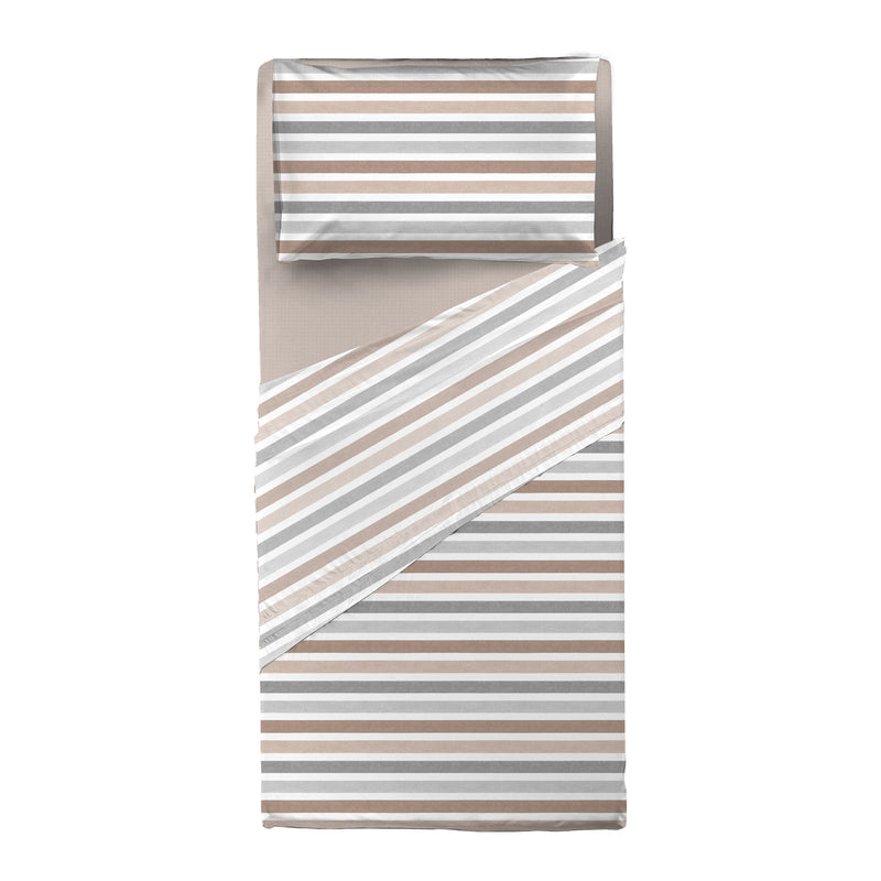 Completo Letto Singolo Basic - Fantasia Edwin Beige
