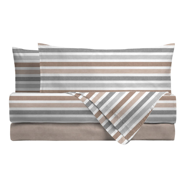 Completo Letto Matrimoniale Basic - Fantasia Edwin Beige