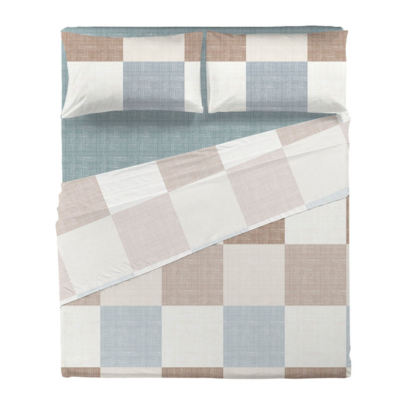 Di Maestro Completo Letto Stampato  Matrimoniale Esmond Beige