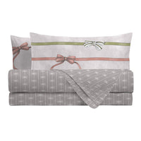 THUN® Completo Letto Piazza e Mezza Natale - Fantasia Fiocco Bows Multicolor