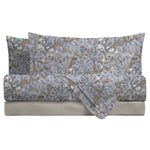 Completo Letto Matrimoniale in Flanella - Fantasia Thara Blue