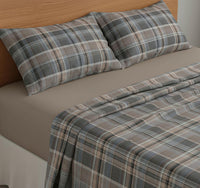 Happidea Completo Letto in Cotone con Stampa Singolo Clinton Greige