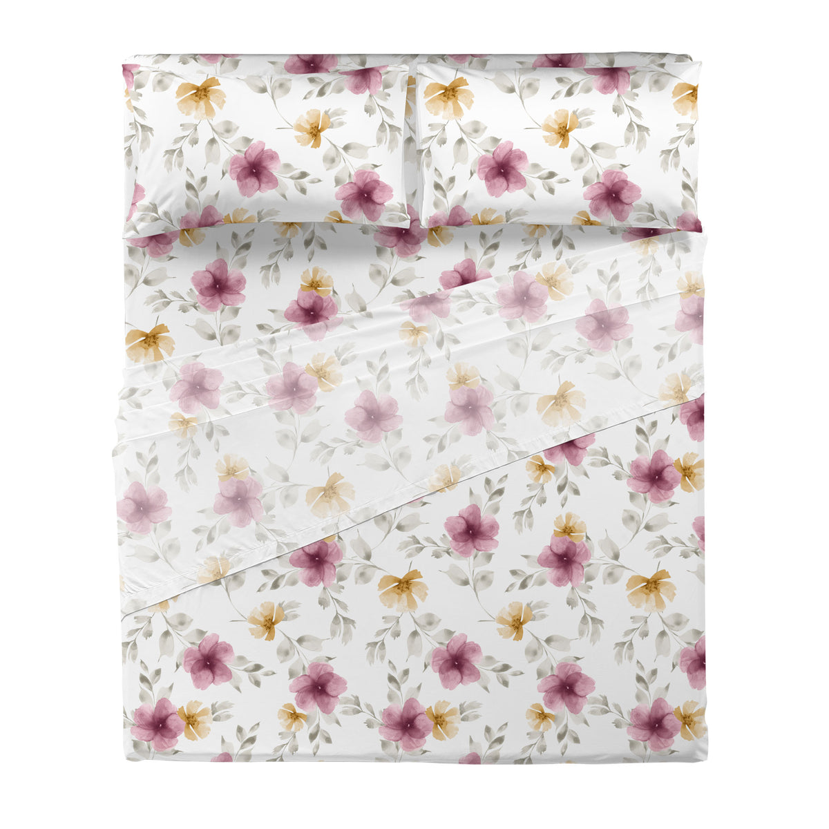 Completo Letto Matrimoniale Softy Yarn con Stampa - Fantasia Heidi Pink