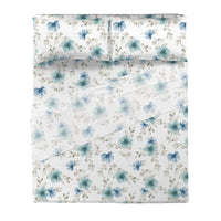 Completo Letto Matrimoniale Softy Yarn con Stampa - Fantasia Heidi Teal