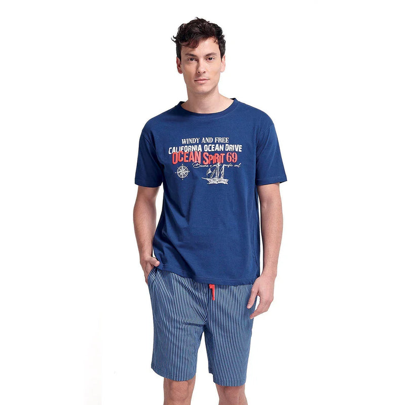 Pigiama da Uomo Ocean Drive Hurricane Blu - Amo La Casa Shop