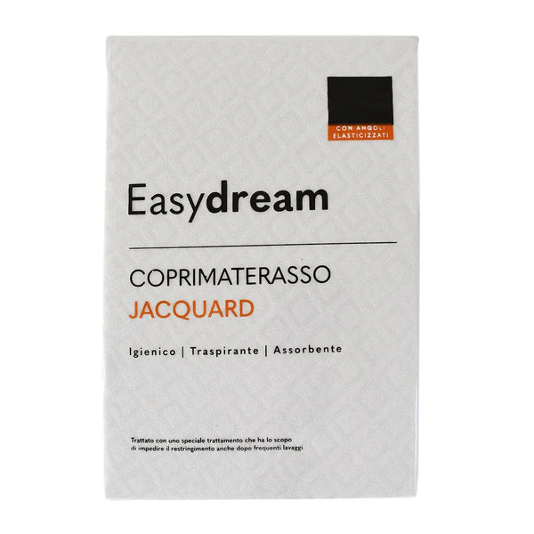 EasyDream Coprimaterasso Singolo 90x200 in Spugna Jacquard Tinta Unita Optical White - Amo La Casa Shop